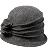 Women's Scala Knit Hat Cloche with Rosettes |Grace Charcoal